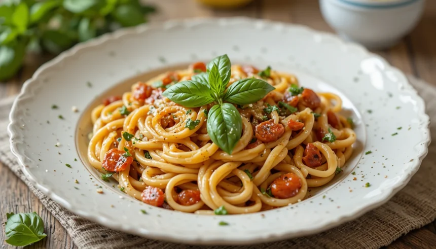 Italian Pasta With Fresh Basil