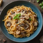 Italian Pasta With Mushrooms And Cheese