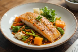 Japanese Meal With Fish And Vegetables