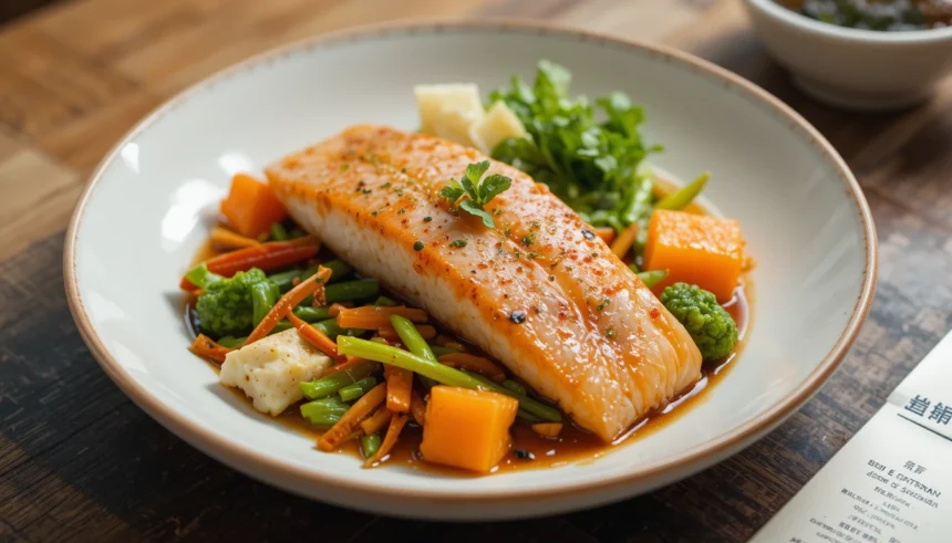 Japanese Meal With Fish And Vegetables