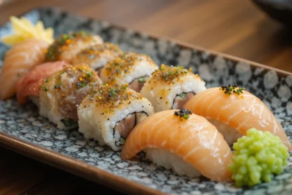 Japanese Sushi Plate With Fish