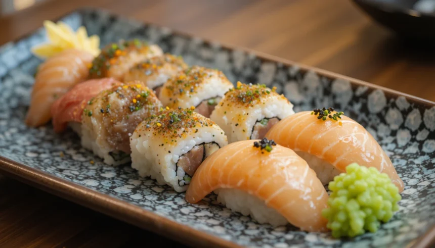 Japanese Sushi Plate With Fish