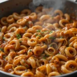 Pan Of Cooked Pasta With Sauce