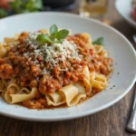 Pappardelle Pasta With Ragu Sauce