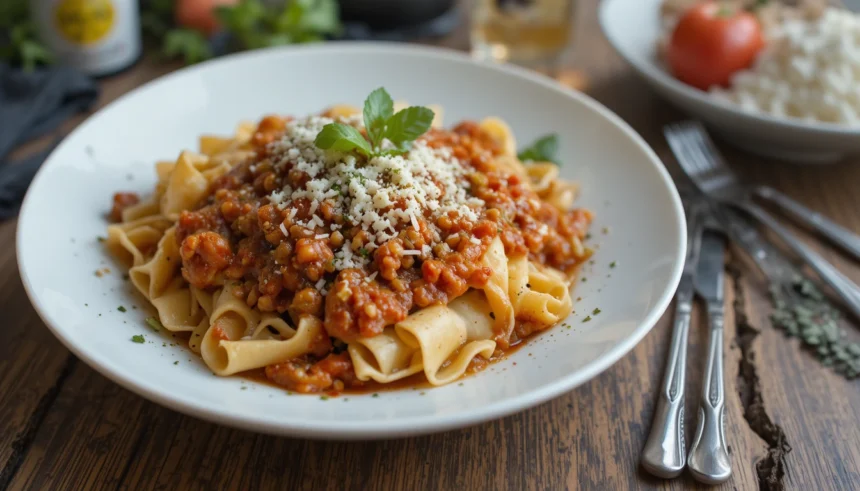 Pappardelle Pasta With Ragu Sauce
