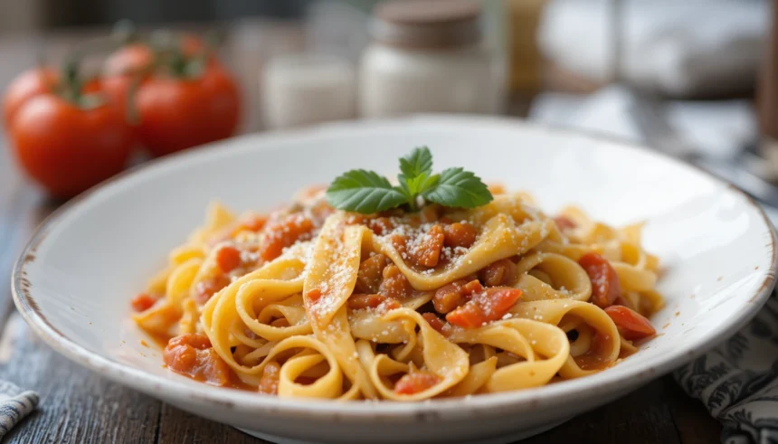 Pappardelle Pasta With Tomatoes
