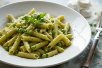Pesto Penne Pasta With Peas