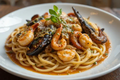 Seafood Pasta Dish With Sauce