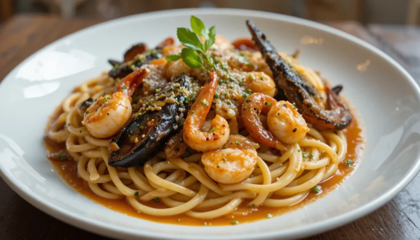 Seafood Pasta Dish With Sauce