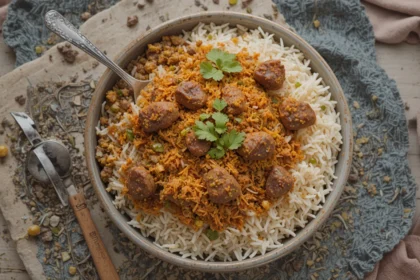 Spicy Beef Biryani With Rice