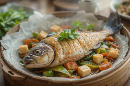 Steamed Fish With Tofu And Vegetables