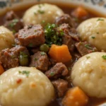 Traditional Beef Stew With Dumplings