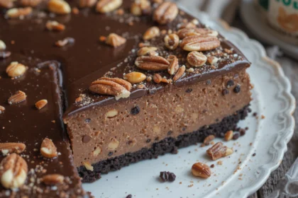 Vegan Chocolate Cheesecake With Nuts