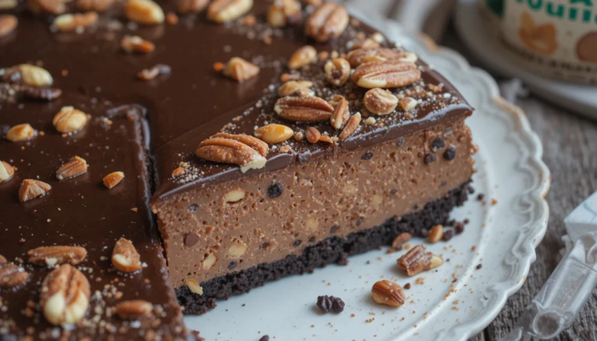 Vegan Chocolate Cheesecake With Nuts