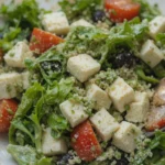 Vegan Greek Salad With Tofu Feta Cheese