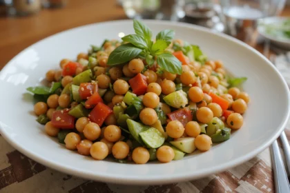 Vegan Salad With Chickpeas And Vegetables