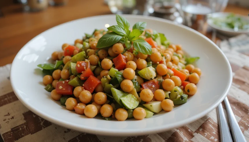Vegan Salad With Chickpeas And Vegetables