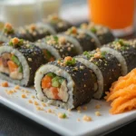 Vegan Sushi Rolls With Juice