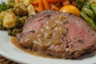 Roast Beef With Gravy And Vegetables