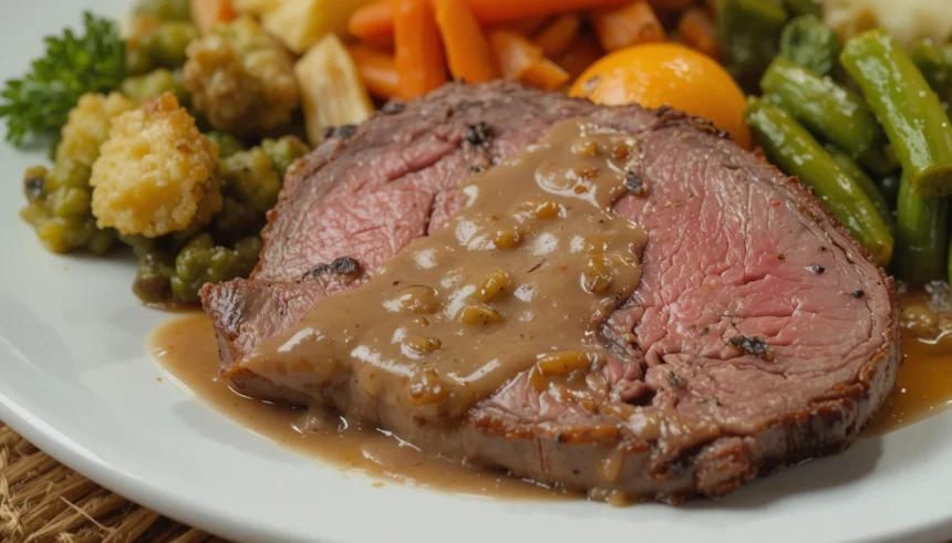 Roast Beef With Gravy And Vegetables