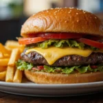 Classic Beef Cheeseburger With Fries