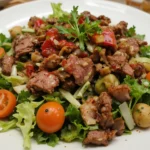 Plate Of Fresh Salad With Beef