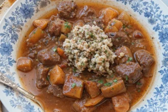 Beef Stew With Vegetables And Bread