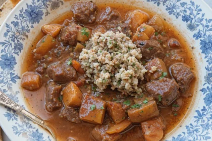 Beef Stew With Vegetables And Bread