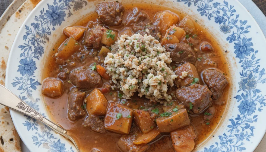 Beef Stew With Vegetables And Bread