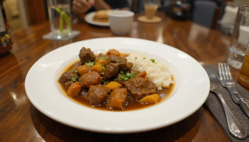 Plate Of Beef Stew With Sides
