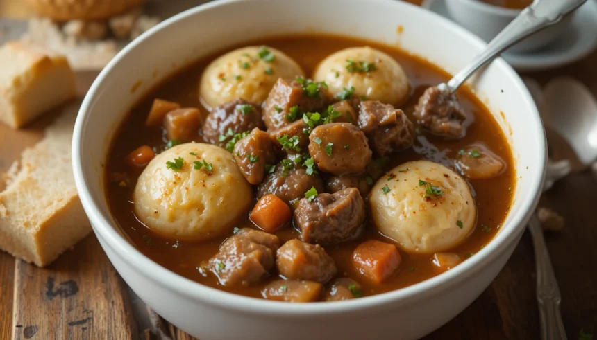 Cozy Beef Stew With Dumplings