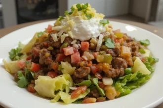 Taco Salad With Beef And Toppings