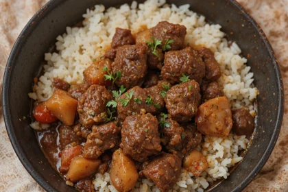 Beer-Braised Beef Stew With Rice