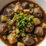 Bowl Of Beef Stew With Green Onions