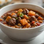 Bowl Of Beef Stew With Beans