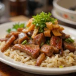 Japanese Beef Dish With Garnish