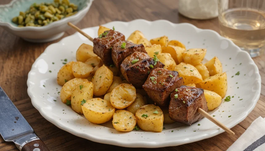 Grilled Beef Skewers With Potatoes