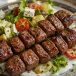 Grilled Beef Skewers With Salad