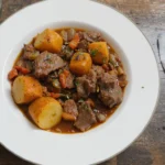 Beef Stew With Potatoes On Plate
