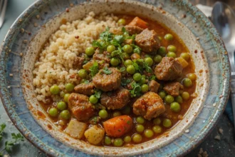 Spicy Beef Stew With Peas
