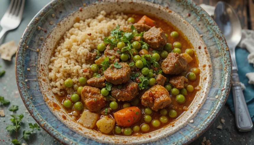 Spicy Beef Stew With Peas