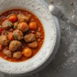 Bowl Of Beef Stew With Tomatoes