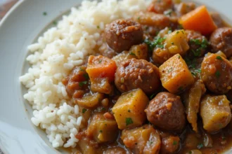 Beef Stew With Rice And Vegetables