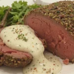 Herb Crusted Roast Beef With Horseradish Sauce