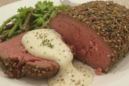 Herb Crusted Roast Beef With Horseradish Sauce