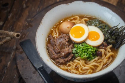 Bowl Of Ramen With Beef And Egg