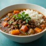 Indonesian Beef Soup With Rice