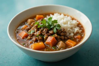 Indonesian Beef Soup With Rice
