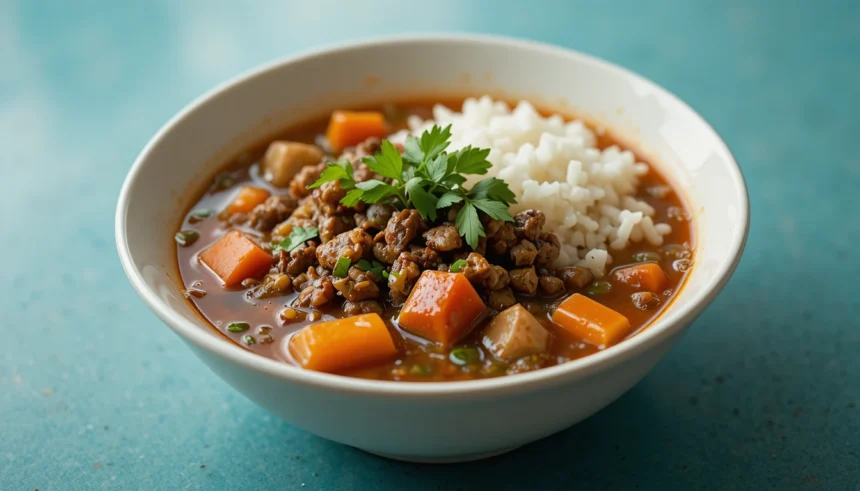 Indonesian Beef Soup With Rice