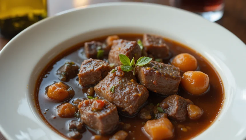 Bowl Of Beef Stew With Wine